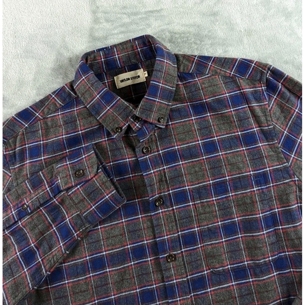 Taylor Stitch Shirt Mens 40 Plaid The Jack Flannel Button Down Organic Cotton